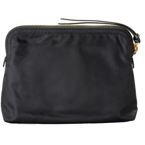 Burberry Black Pouch Clutch Cosmetic Bag Nylon Leather - Picture 3 of 5